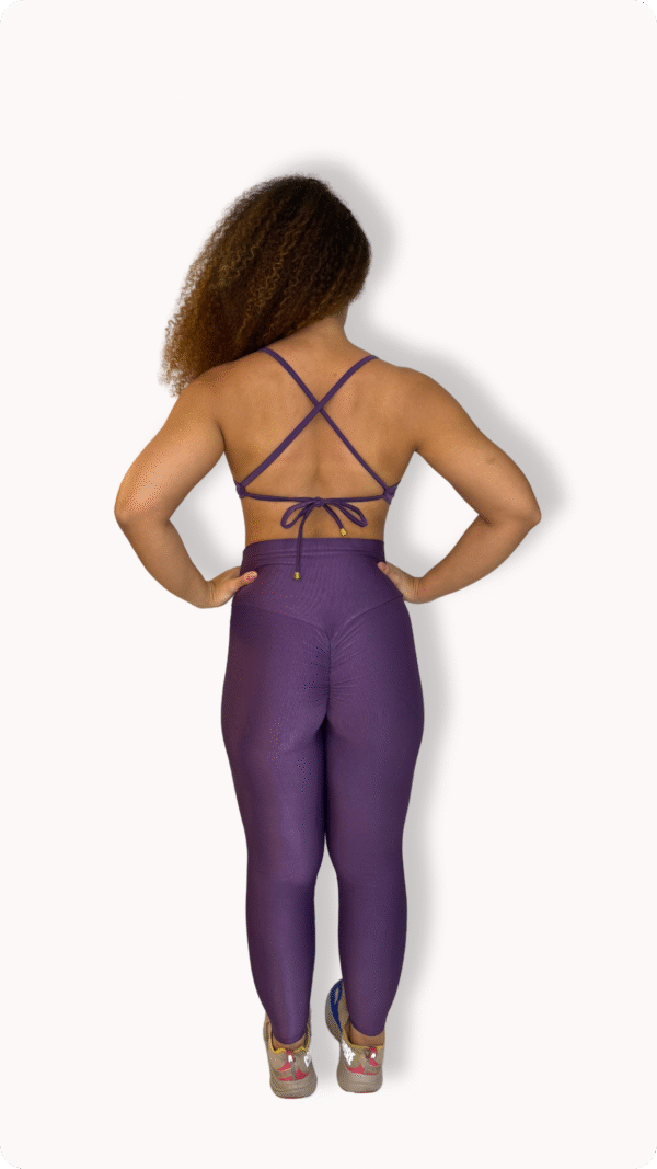 Conjunto Uva  Top 3 em 1 - Legging Empina Poliamida Aveludado - Imagem 2