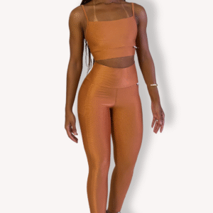 Cropped Amanda - Poliamida Aveludada - Caramelo Gold - Tam M