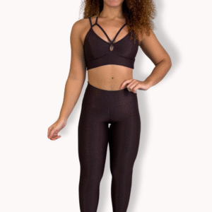 Conjunto Ana Marrom Café - Legging Poliamida Aveludado