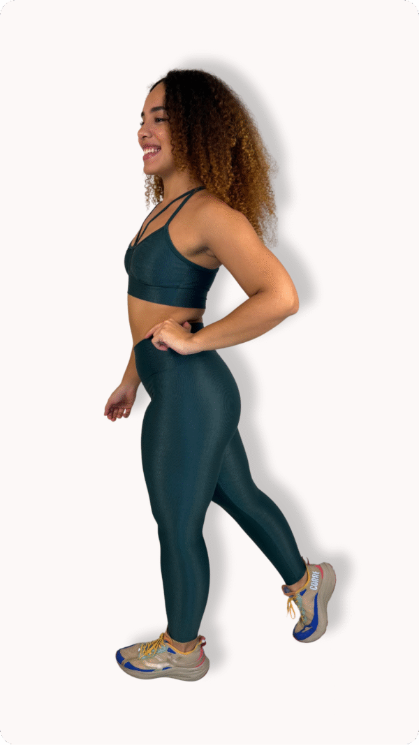 Conjunto Ana Verde Esmeralda - Legging Poliamida Aveludado - Imagem 2