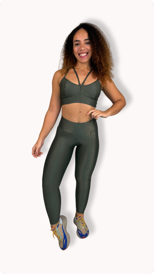 Conjunto Ana Verde Oliva- Legging Poliamida Aveludado