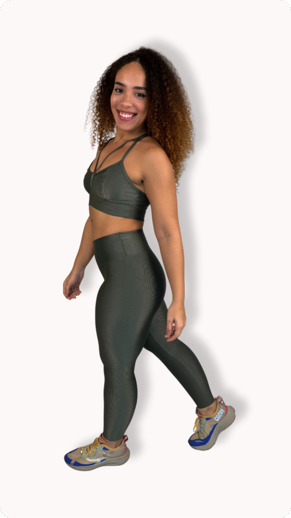Conjunto Ana Verde Oliva- Legging Poliamida Aveludado - Imagem 2
