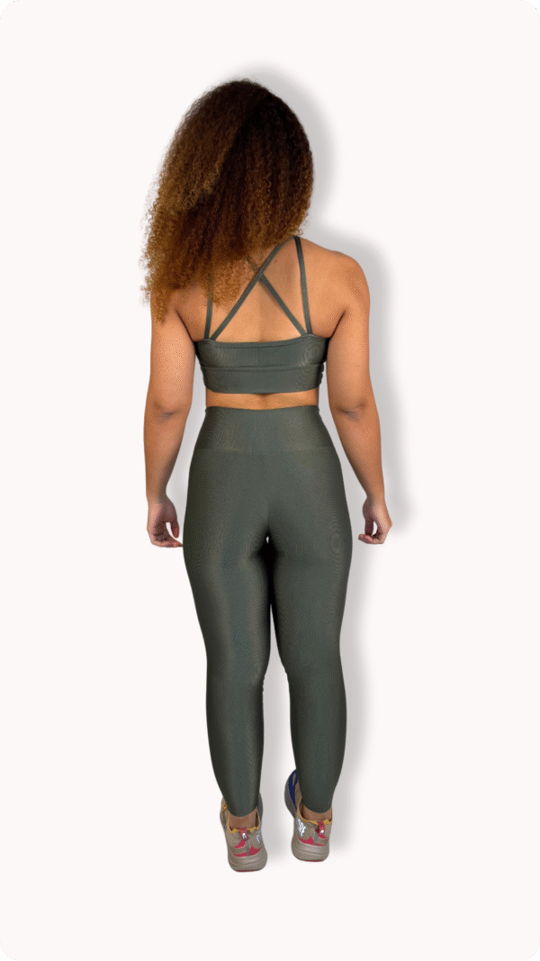 Conjunto Ana Verde Oliva- Legging Poliamida Aveludado - Imagem 3