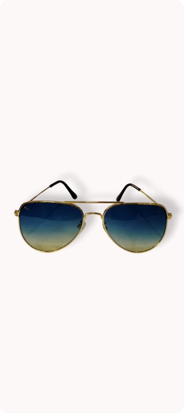 Óculos de Sol Aviador MARESIA Light - Azul Dourado Metal