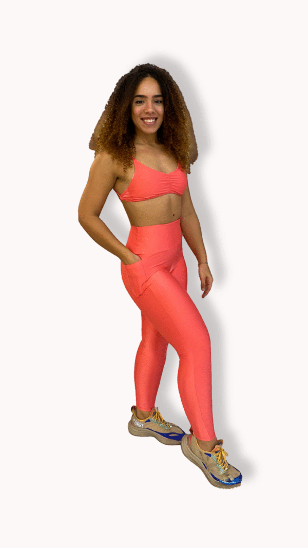 Conjunto Top Frente Unica- Legging Poliamida Aveludado - Imagem 2