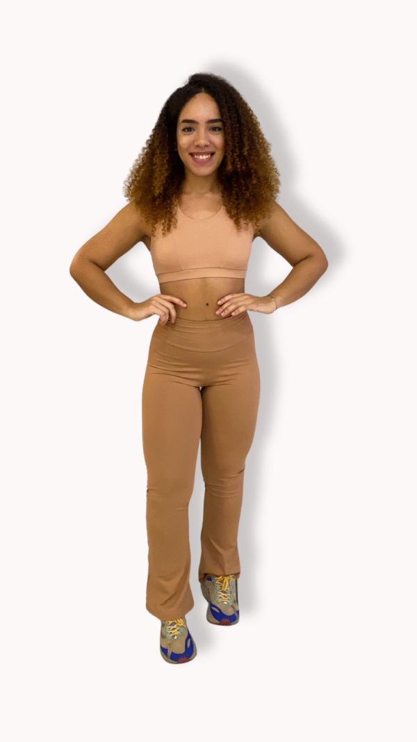 Conjunto Bailarina Caramelo - Legging Poliamida Flare - TAM G
