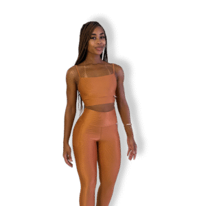 Conjunto Legging Caramelo - Poliamida Aveludado - Tamanho M