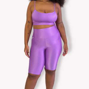 Conjunto Bermuda com Cropped Amanda - Poliamida Aveludada - Tam GG