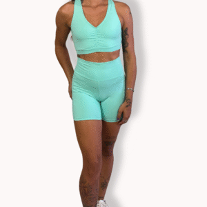 Conjunto Short Bolso - Poliamida - Verde Caribe - Tam M