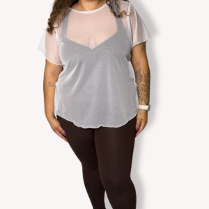 Camisão Tule Fresh Branca - Tam Plus Size
