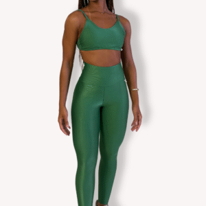 Legging Empina Bumbum - Poliamida Aveludada - Verde Esmeralda - Tam M