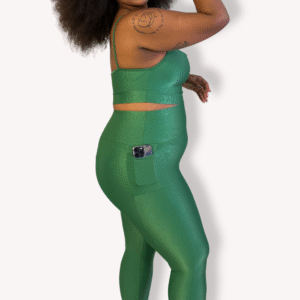 Legging Bolso - Poliamida Aveludada - Verde Esmeralda - Tam GG