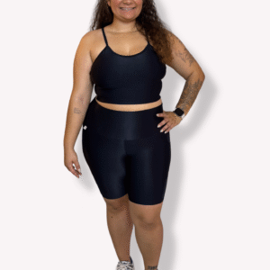 Conjunto Short Com Cropped - Poliamida Aveludada - Tam GG