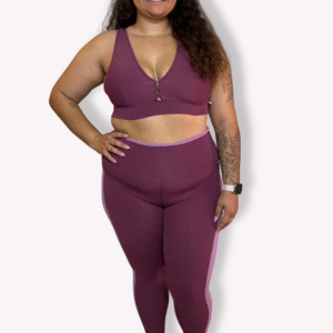 Legging Bicolor - Malbec Com Rosé - Poliamida Lisa - Tam GG